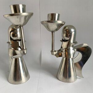 Vintage Wisna Handmade Indonesia Angel Candle Holders Pair